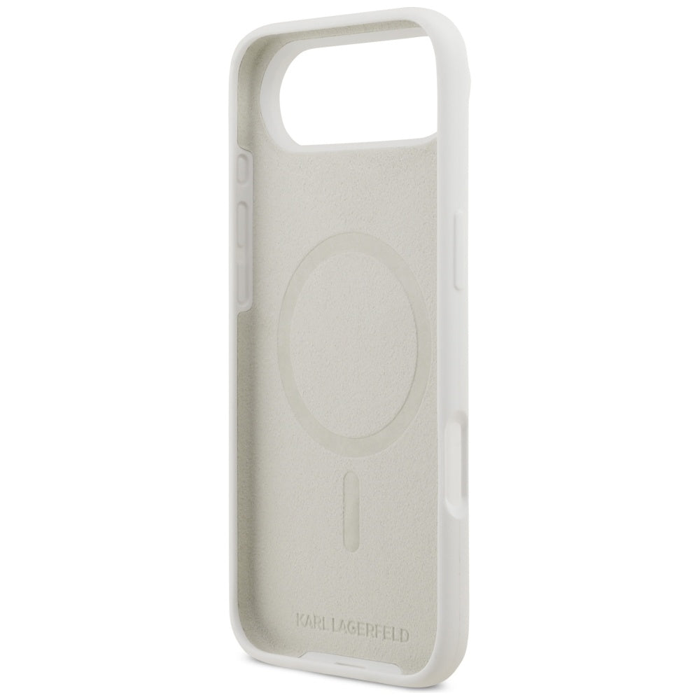 Karl Lagerfeld Silicone Karl Sketch &amp; Logo MagSafe Case for iPhone 17 Air - White_6