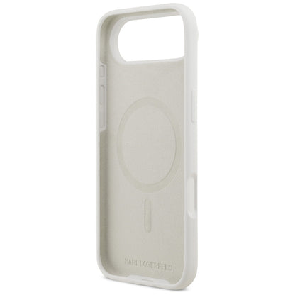 Karl Lagerfeld Silicone Karl Sketch &amp; Logo MagSafe Case for iPhone 17 Air - White_6
