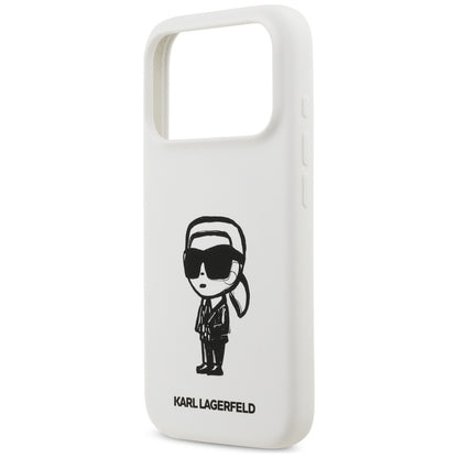 Karl Lagerfeld Silicone Karl Sketch &amp; Logo MagSafe Case for iPhone 17 Pro - White_5