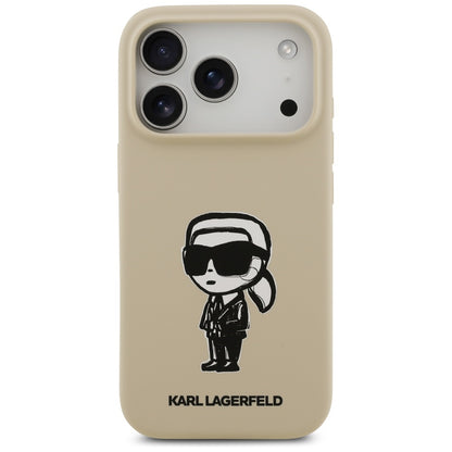 Karl Lagerfeld Silicone Karl Sketch &amp; Logo MagSafe Case for iPhone 17 Pro - Brown_2