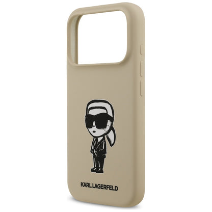 Karl Lagerfeld Silicone Karl Sketch &amp; Logo MagSafe Case for iPhone 17 Pro - Brown_5
