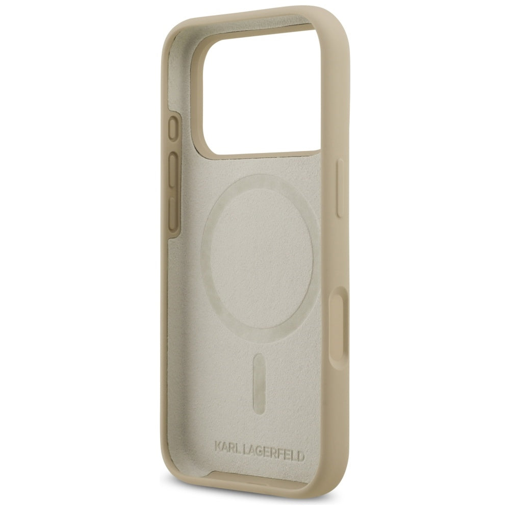Karl Lagerfeld Silicone Karl Sketch &amp; Logo MagSafe Case for iPhone 17 Pro - Brown_6