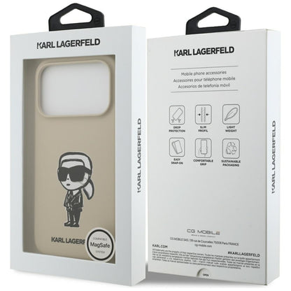 Karl Lagerfeld Silicone Karl Sketch &amp; Logo MagSafe Case for iPhone 17 Pro - Brown_7