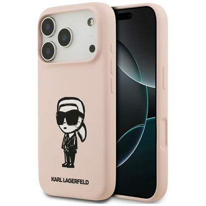 Karl Lagerfeld Silicone Karl Sketch &amp; Logo MagSafe Case for iPhone 17 Pro Max - Pink_0