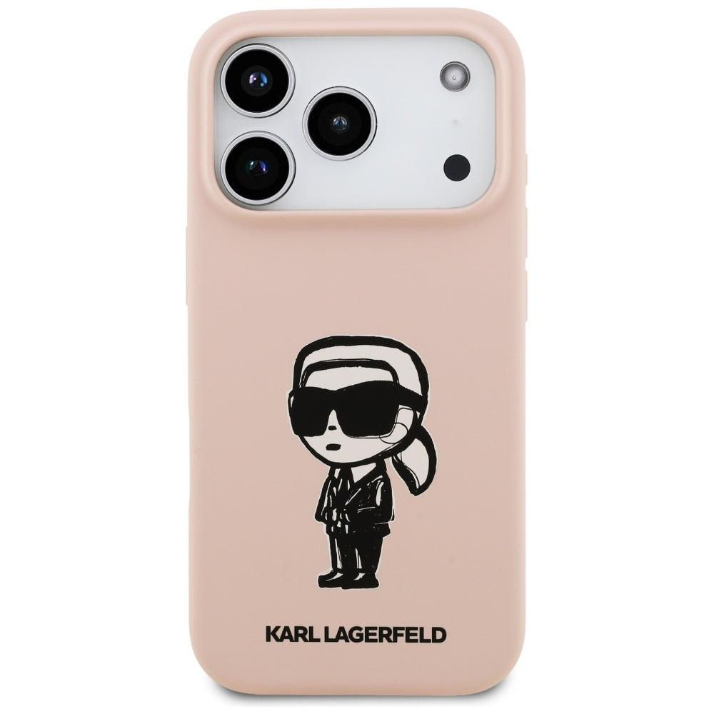 Karl Lagerfeld Silicone Karl Sketch &amp; Logo MagSafe Case for iPhone 17 Pro Max - Pink_2