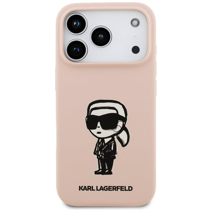 Karl Lagerfeld Silicone Karl Sketch &amp; Logo MagSafe Case for iPhone 17 Pro Max - Pink_2