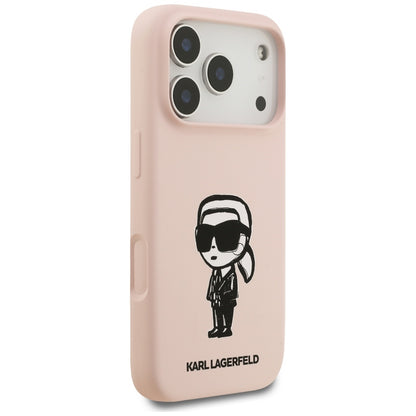 Karl Lagerfeld Silicone Karl Sketch &amp; Logo MagSafe Case for iPhone 17 Pro Max - Pink_3