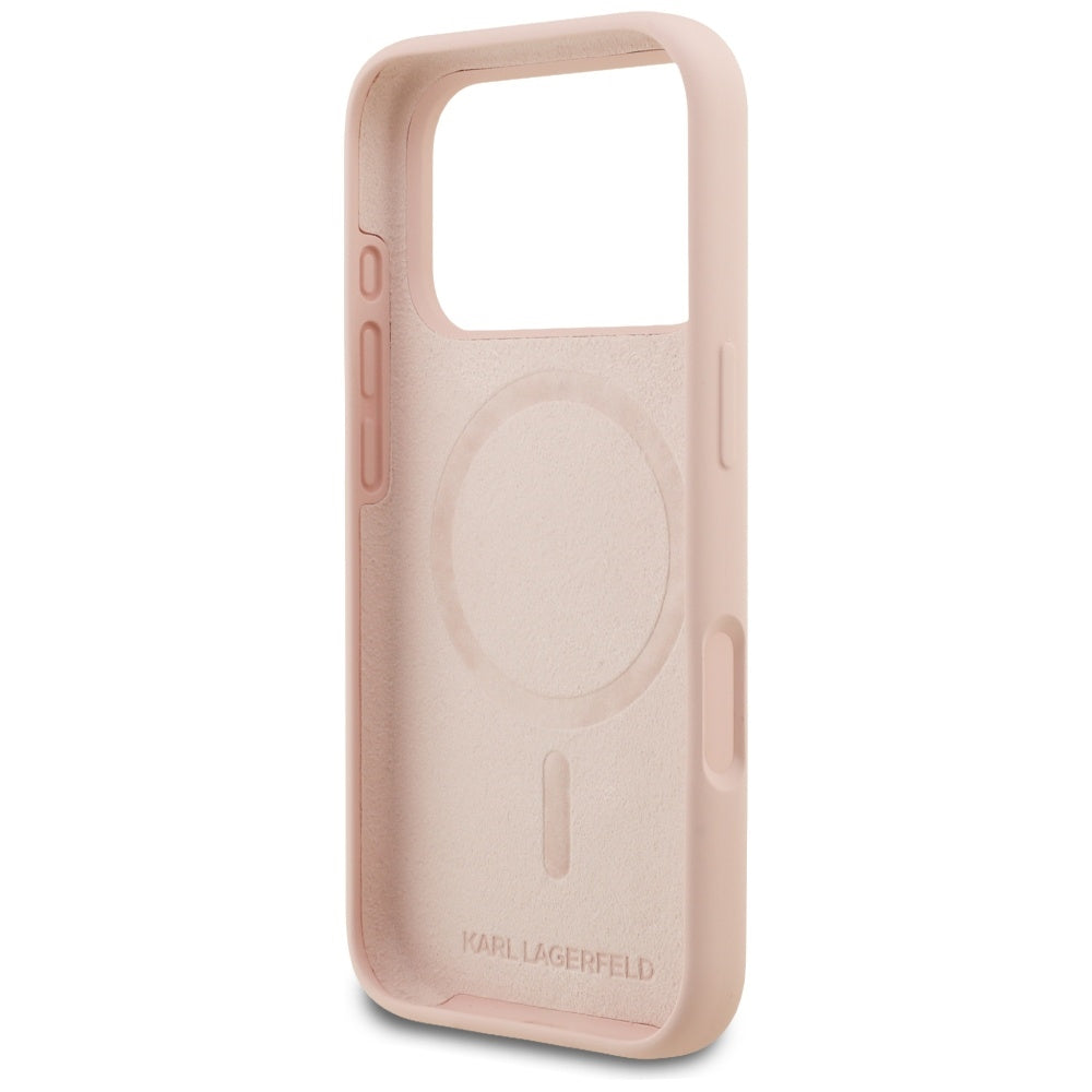 Karl Lagerfeld Silicone Karl Sketch &amp; Logo MagSafe Case for iPhone 17 Pro Max - Pink_6