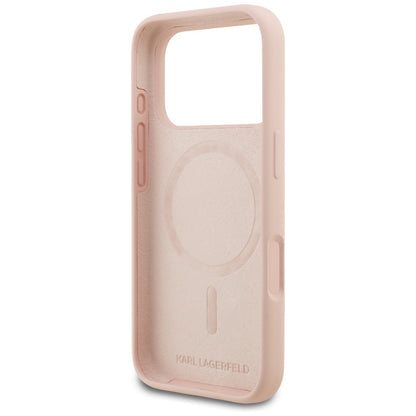 Karl Lagerfeld Silicone Karl Sketch &amp; Logo MagSafe Case for iPhone 17 Pro Max - Pink_6