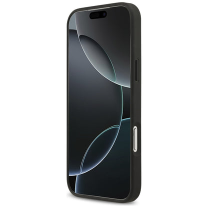 Mercedes Leather Large Laurel Leave MagSafe Case for iPhone 17 Pro Max - Black and Gray_4