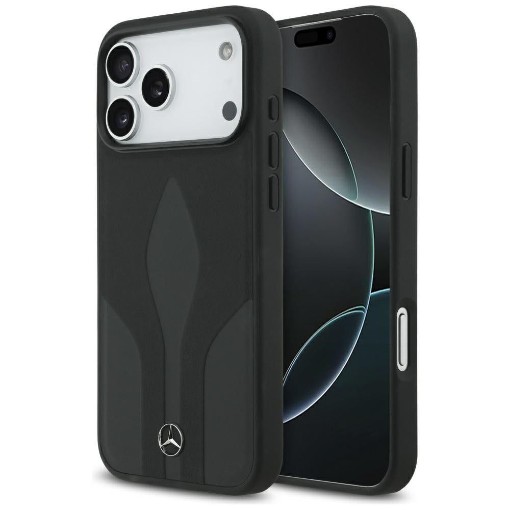 Mercedes Leather The Move MagSafe Case for iPhone 17 Pro Max - Black_0