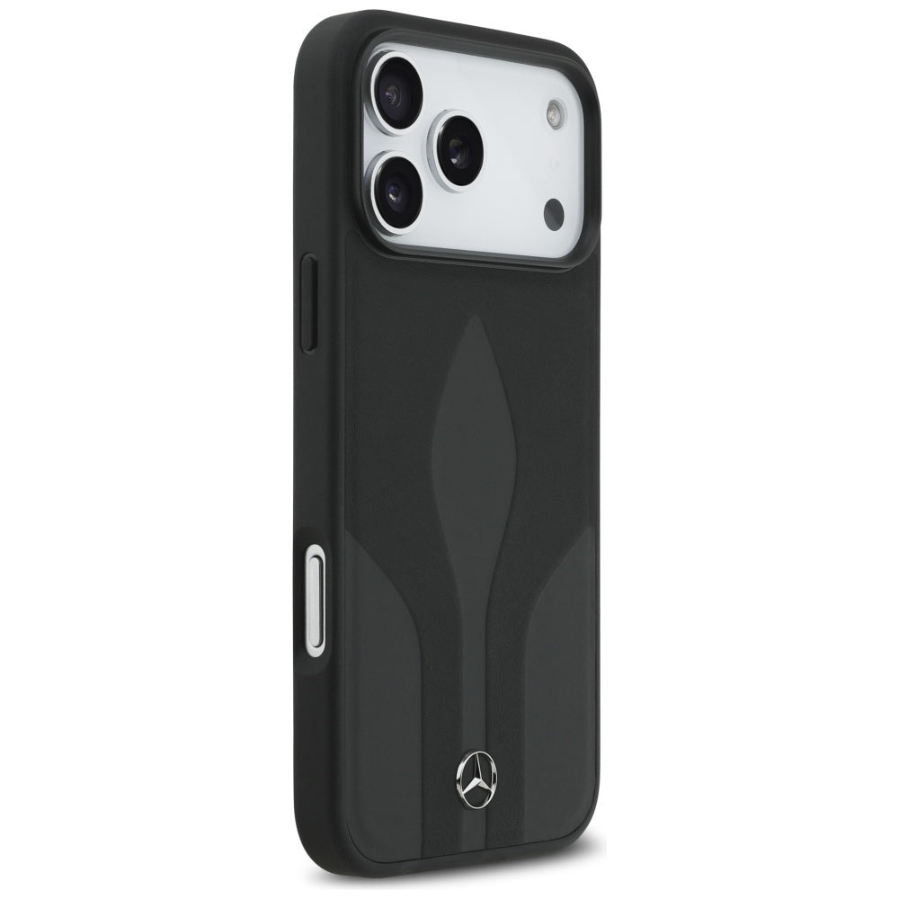 Mercedes Leather The Move MagSafe Case for iPhone 17 Pro Max - Black_3
