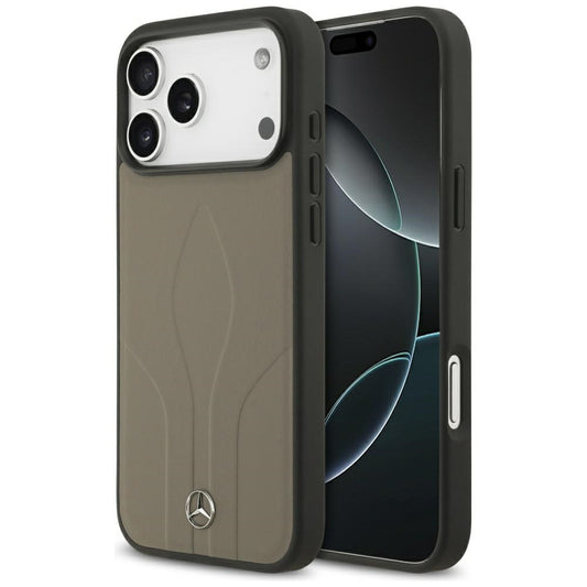 Mercedes Leather The Move MagSafe Case for iPhone 17 Pro Max - Beige_0