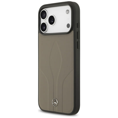 Mercedes Leather The Move MagSafe Case for iPhone 17 Pro Max - Beige_1