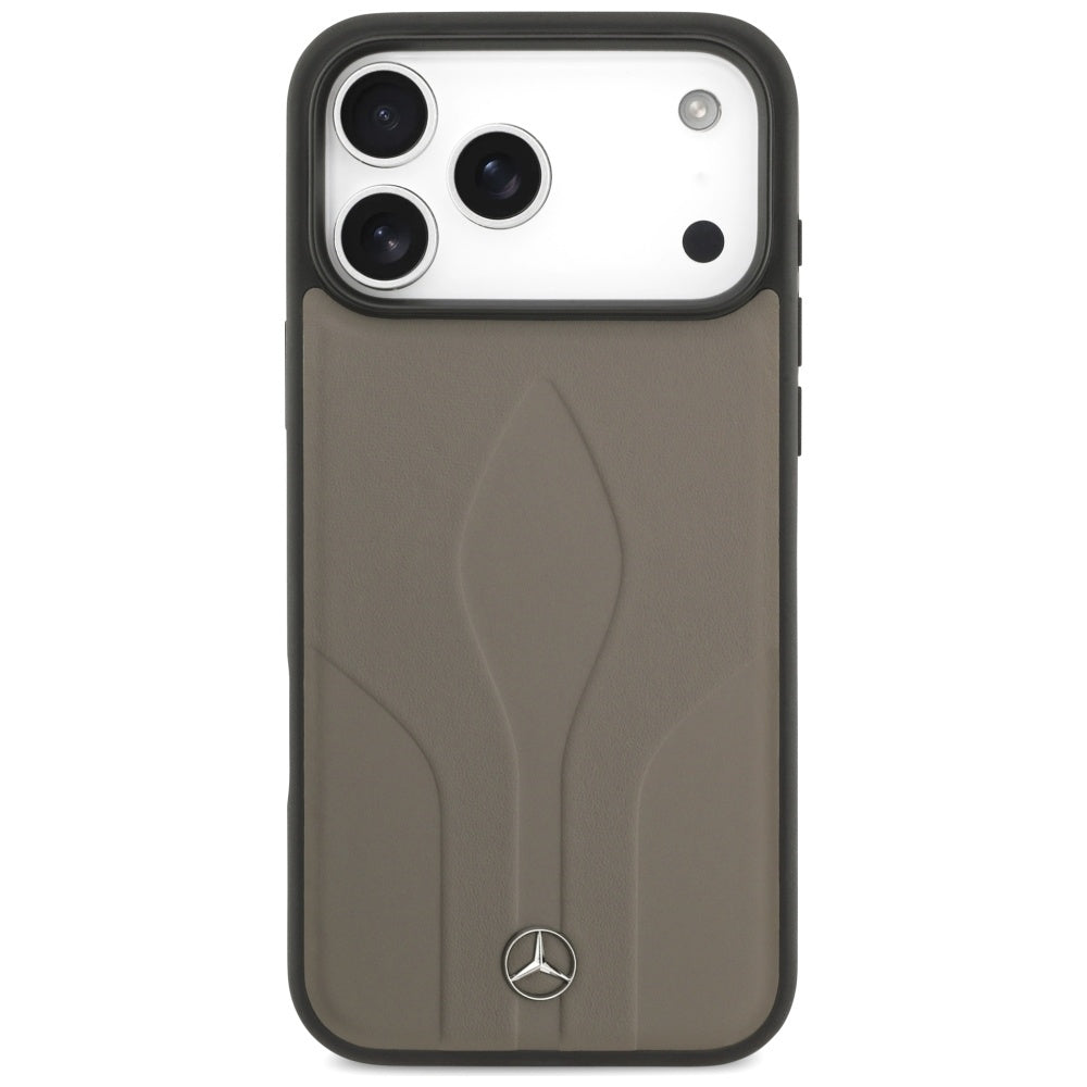 Mercedes Leather The Move MagSafe Case for iPhone 17 Pro Max - Beige_2