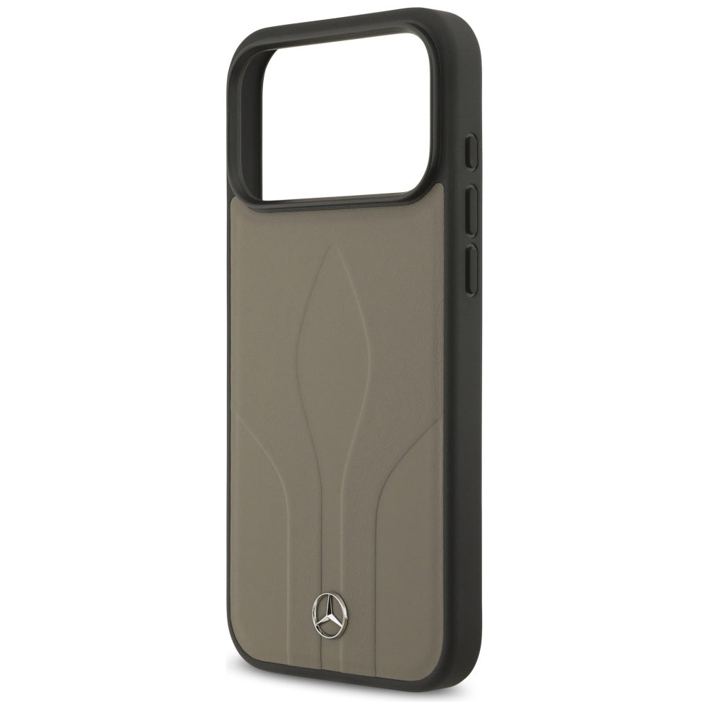 Mercedes Leather The Move MagSafe Case for iPhone 17 Pro Max - Beige_5