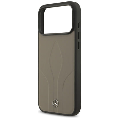 Mercedes Leather The Move MagSafe Case for iPhone 17 Pro Max - Beige_5