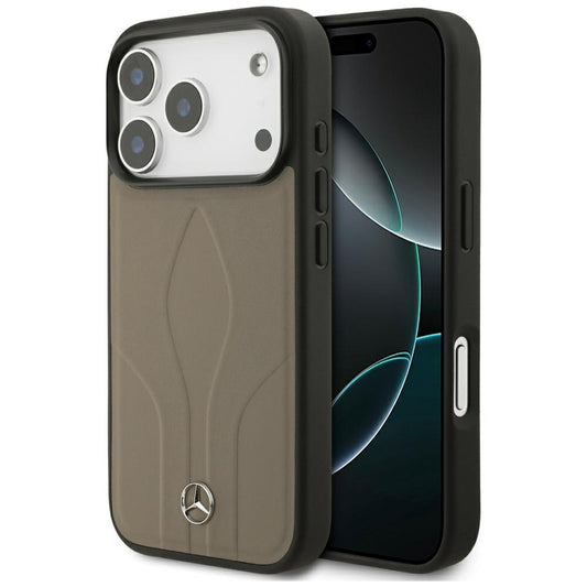 Mercedes Leather The Move MagSafe Case for iPhone 17 Pro - Beige_0