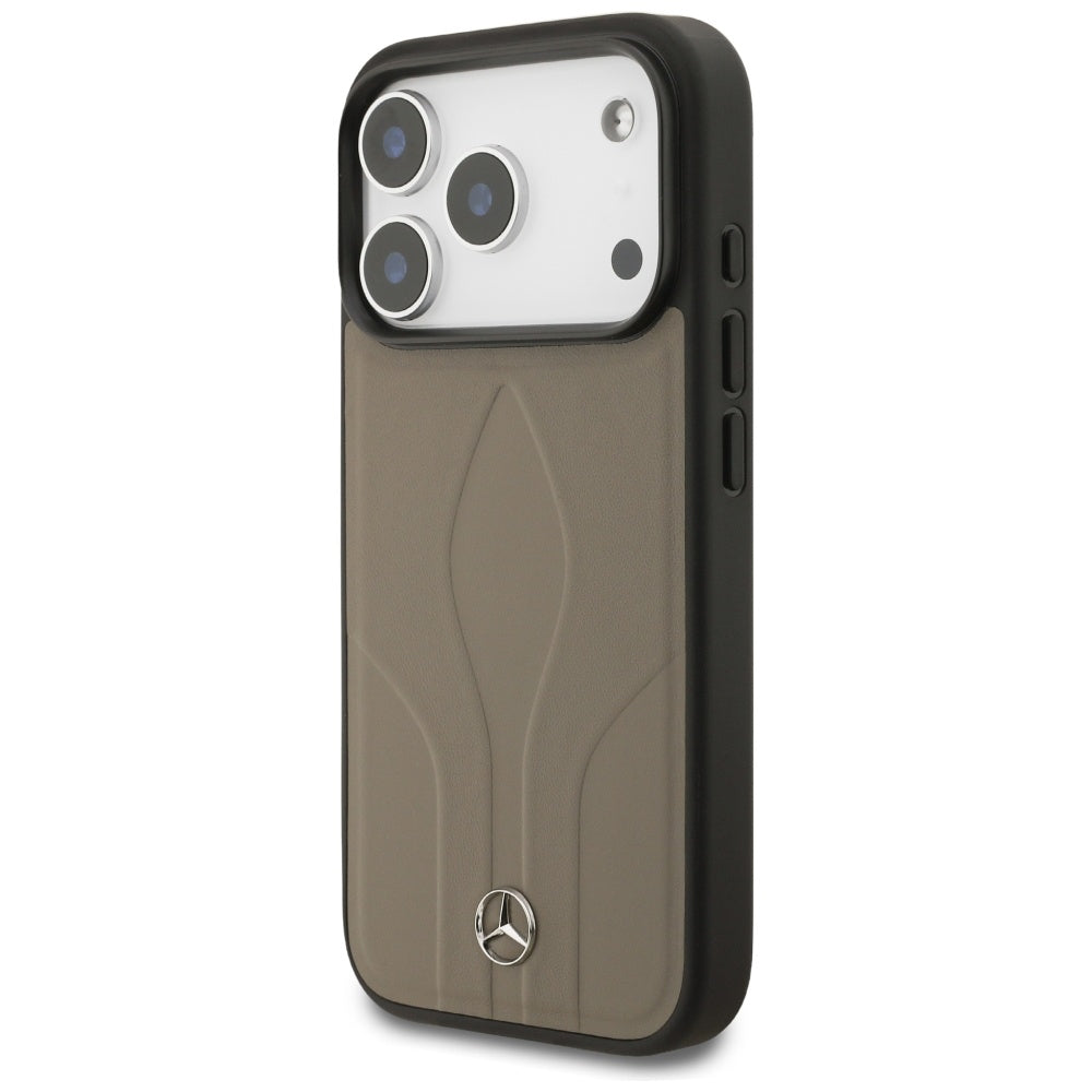 Mercedes Leather The Move MagSafe Case for iPhone 17 Pro - Beige_1