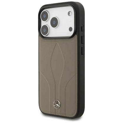 Mercedes Leather The Move MagSafe Case for iPhone 17 Pro - Beige_1