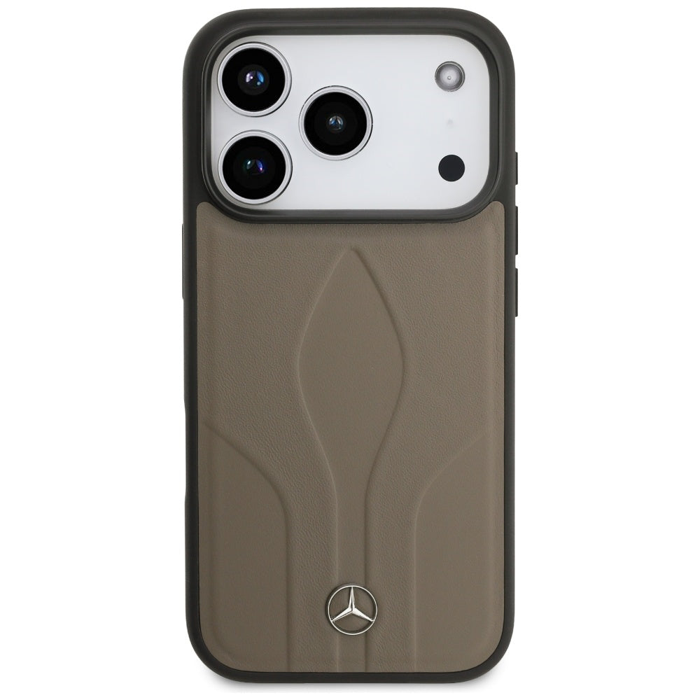 Mercedes Leather The Move MagSafe Case for iPhone 17 Pro - Beige_2