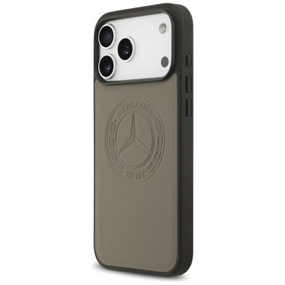 Mercedes Leather Vintage Logo MagSafe Case for iPhone 17 Pro Max - Beige_1