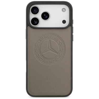 Mercedes Leather Vintage Logo MagSafe Case for iPhone 17 Pro Max - Beige_2