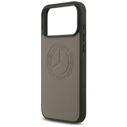 Mercedes Leather Vintage Logo MagSafe Case for iPhone 17 Pro Max - Beige_5
