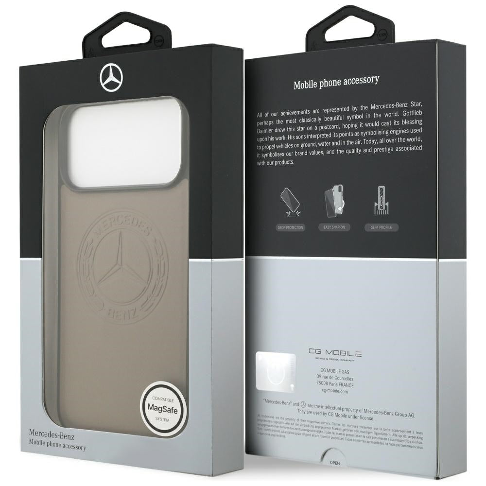 Mercedes Leather Vintage Logo MagSafe Case for iPhone 17 Pro Max - Beige_7