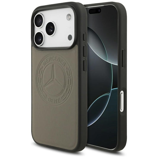 Mercedes Leather Vintage Logo MagSafe Case for iPhone 17 Pro - Beige_0