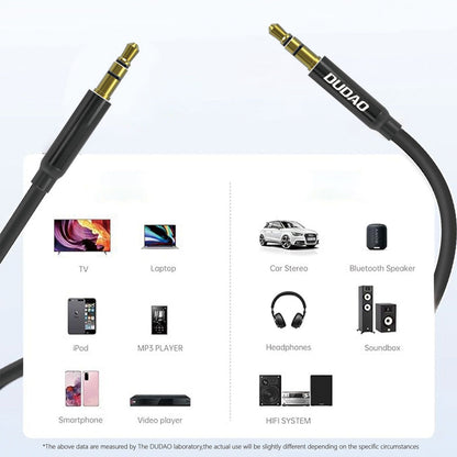 Dudao L12S AUX cable mini jack 3.5mm 1m 3-pole stereo - black_6