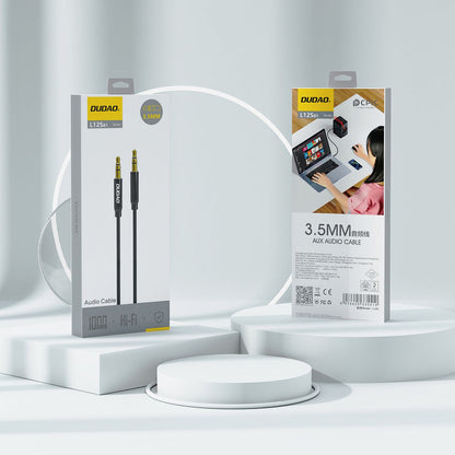 Dudao L12S AUX cable mini jack 3.5mm 1m 3-pole stereo - black_7