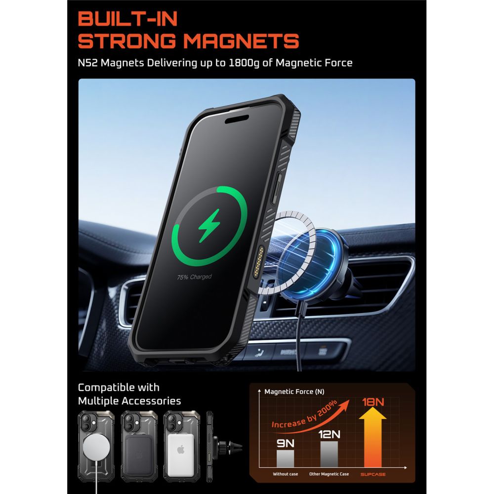 Supcase UB Grip Mag MagSafe Case for iPhone 17 - Black_4