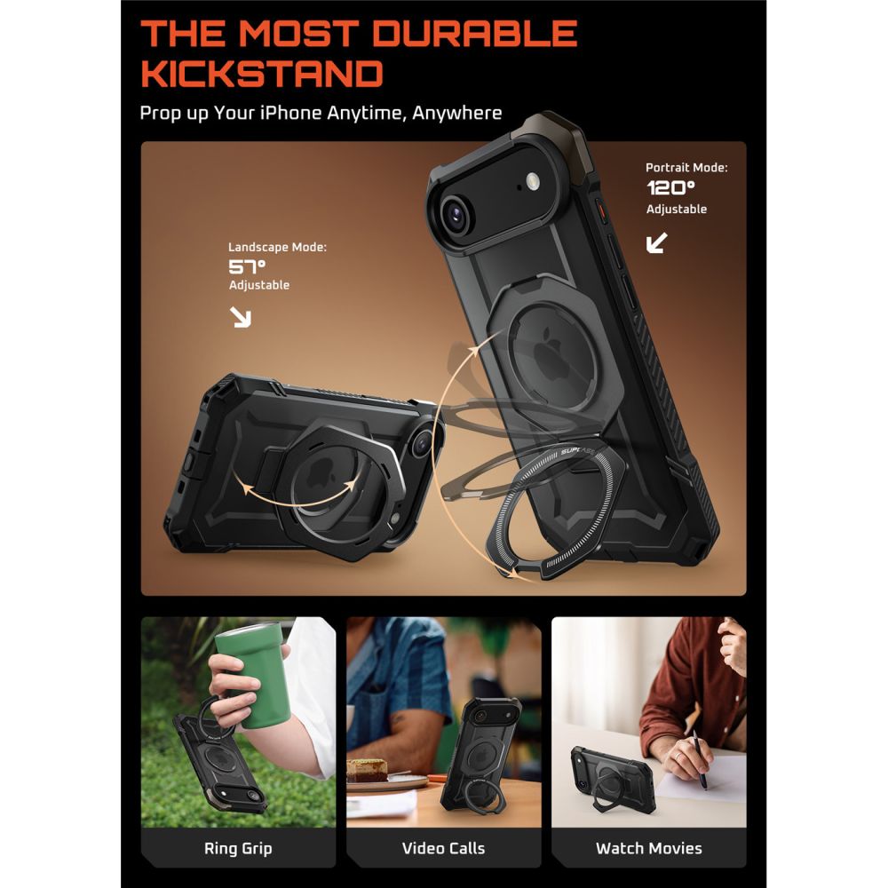 Supcase UB Grip Mag MagSafe Case for iPhone 17 Air - Black_3