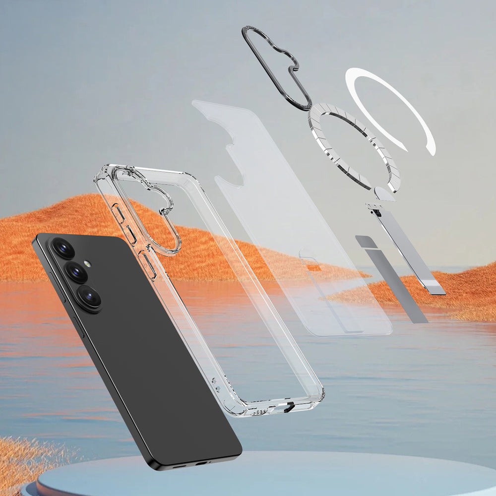 Hybrid Armor X Case for Samsung Galaxy S26 Plus with Stand, Compatible with MagSafe - Transparent_3