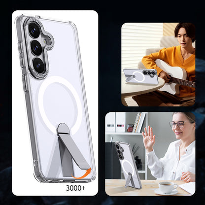 Hybrid Armor X Case for Samsung Galaxy S26 Plus with Stand, Compatible with MagSafe - Transparent_4