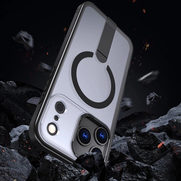 Etui Hybrid Armor X na Samsung Galaxy S25 FE z podstawką kompatybilne z MagSafe - czarne_5