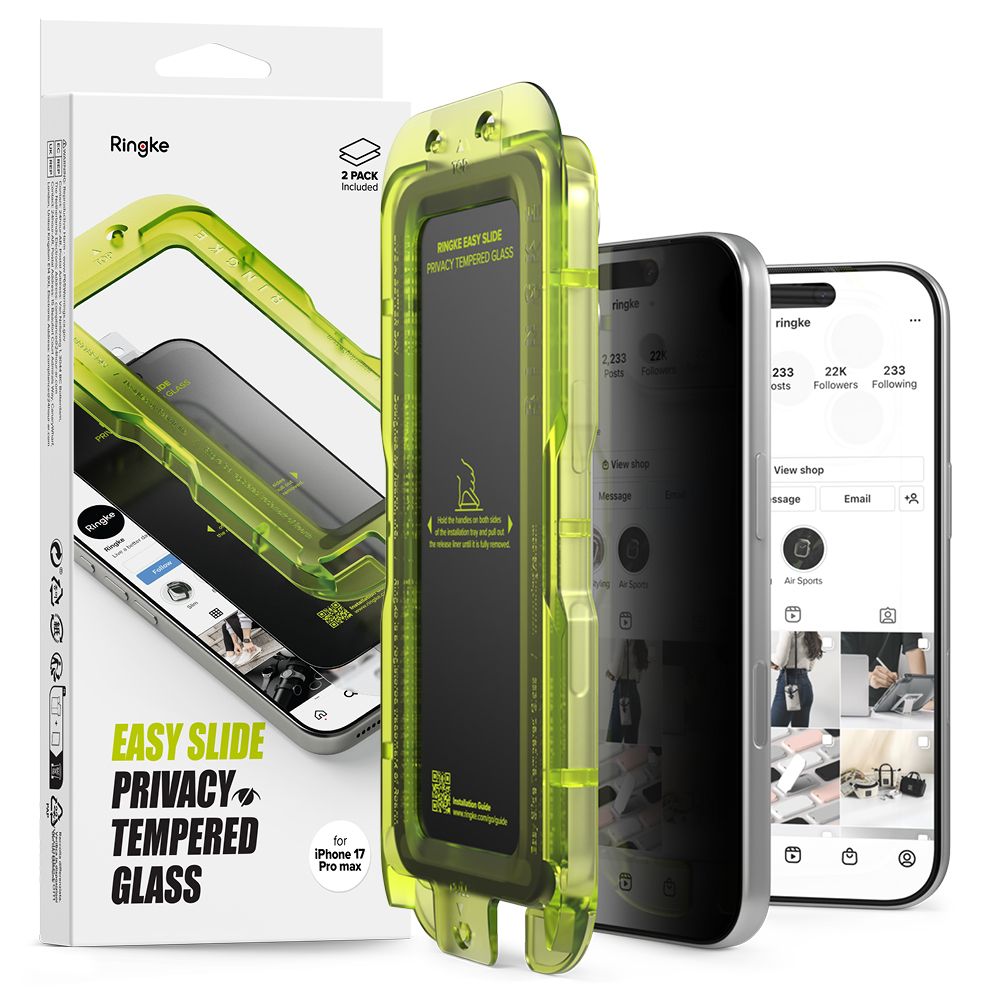 Ringke Easy Slide 2-pack Privacy Glass for iPhone 17 Pro Max_0