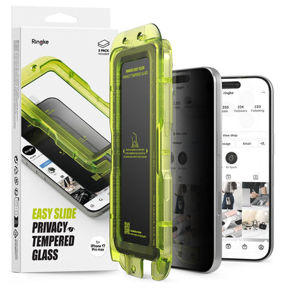 Ringke Easy Slide 2-pack Privacy Glass for iPhone 17 Pro - Black_0
