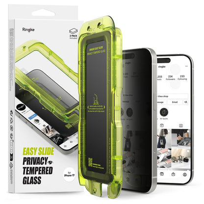 Ringke Easy Slide 2-pack Privacy Glass for iPhone 17 - Black_0
