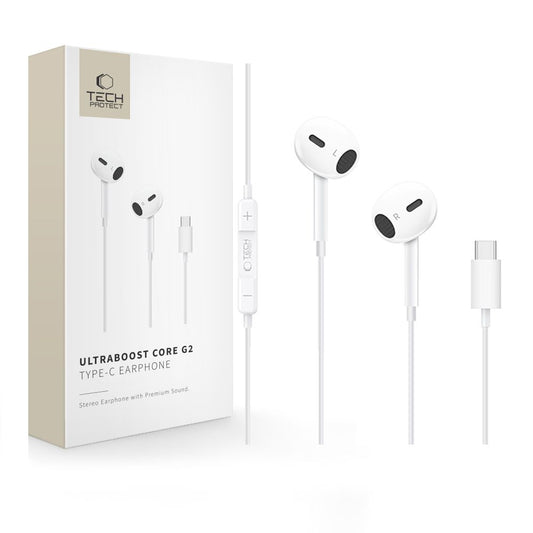 Tech-Protect Ultraboost Core G2 USB-C Headphones - White_0
