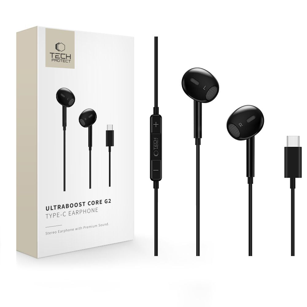 Tech-Protect Ultraboost Core G2 USB-C Headphones - Black_0