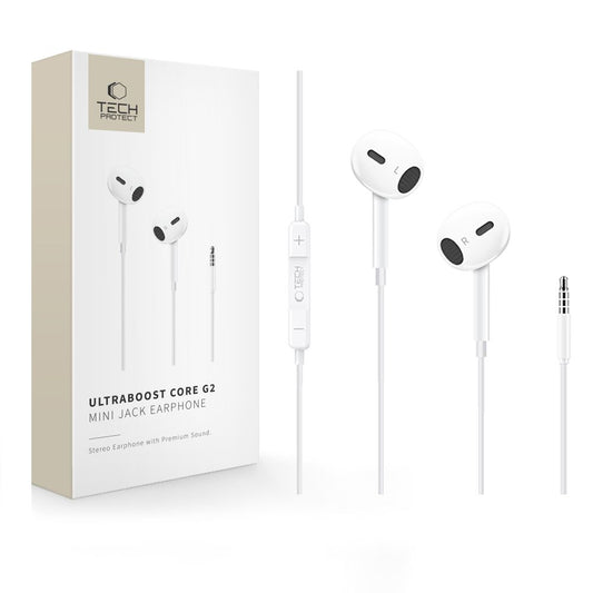 Tech-Protect Ultraboost Core G2 Mini Jack Headphones - White_0