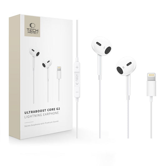 Tech-Protect Ultraboost Core G2 Lightning Headphones - White_0