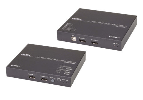 Aten Extensor de KVM USB DisplayPort de vista doble HDBaseTâ¢ 2.0 (4K a 100 m para vista individual)_0
