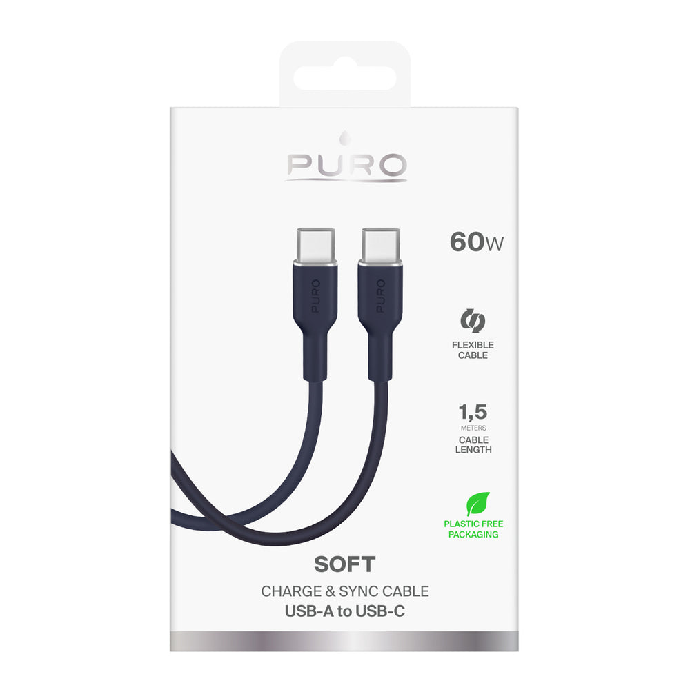 Cabo USB-C a USB-C Puro Cable "ICON" / 1,5m / Preto / PUCCCICON15MTDKBL17_1