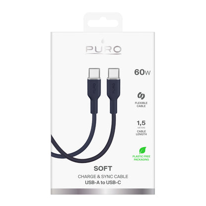Cabo USB-C a USB-C Puro Cable "ICON" / 1,5m / Preto / PUCCCICON15MTDKBL17_1