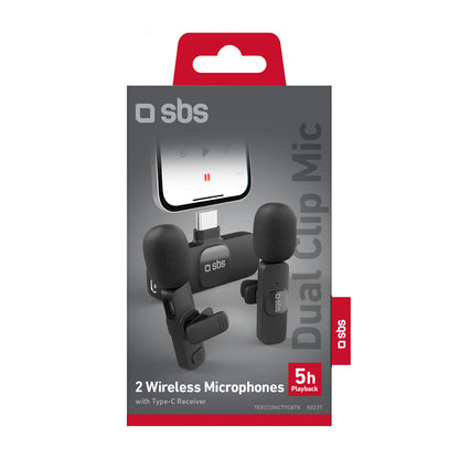 Kit 2 Microfones com Receptor MARKA NIEZDEFINIOWANA / Preto / TEKIT2MICTYCBTK_2