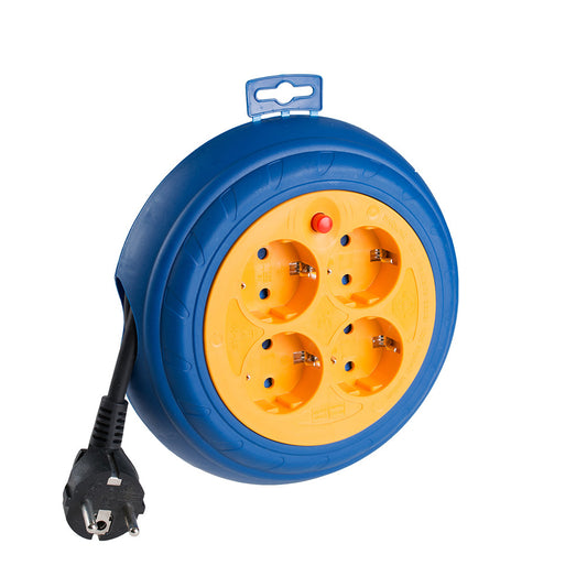Enrolador de cabo 4 tomadas t/tl 3m de cabo 3x1,5mm solera 7429_0