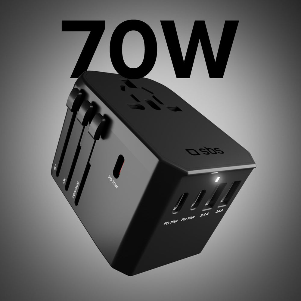 Adaptador de Viagem World Travel GaN 70W MARKA NIEZDEFINIOWANA / Preto / TEADAPTGAN70WUNI_3